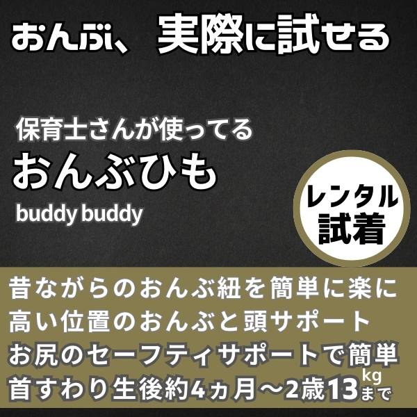 【レンタル試着】保育士さんが使ってるおんぶひも　一人で装着リュック式/バディバディ