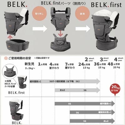 ベビーアンドミー正規販売店】ベルク・BELK、新生児から使える！抱っこ