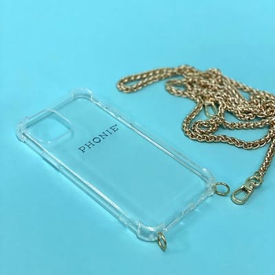 【PHONIE(フォニー)】JENNY(ジェニー)ゴールド高級感と重厚感チェーン ドイツ直輸入スマホケース(ショルダー・ネックストラップ)