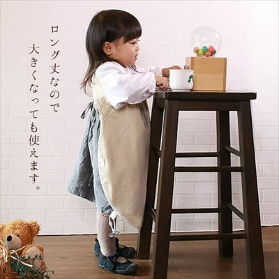 【離乳食エプロン・長袖ロング丈】離乳食初期の赤ちゃんから3歳まで使える洗える！おしゃれな男の子・女の子用の手作りセミオーダー食事用スタイ