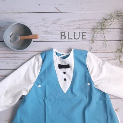 【離乳食エプロン・長袖ロング丈】離乳食初期の赤ちゃんから3歳まで使える洗える！おしゃれな男の子・女の子用の手作りセミオーダー食事用スタイ