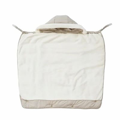 防寒ケープ(抱っこ紐ヒップシート ベビーカー対応)赤ちゃん新生児から1歳2歳3歳 寒さ対策 【暖か軽い洗える】多機能 撥水加工のサーモライトエコメイド エアバギー【サンドアッシュ】1000-63-01