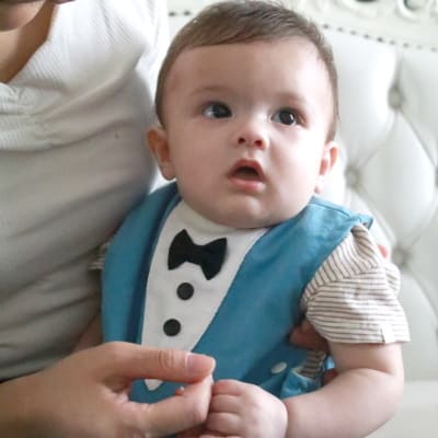 【離乳食エプロン・長袖ロング丈】離乳食初期の赤ちゃんから3歳まで使える洗える！おしゃれな男の子・女の子用の手作りセミオーダー食事用スタイ