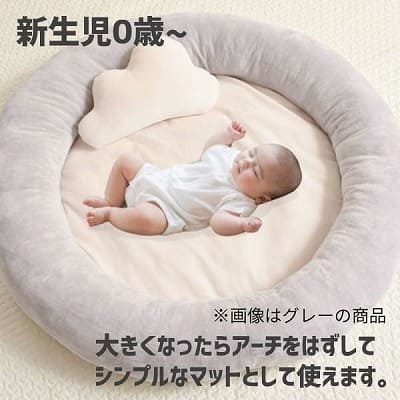 【ベビージム プレイジムマット】【プレミアム厚手ふわふわ】【コットンキャンディ】赤ちゃん(新生児0歳)から長く使える!折りたたみ収納ケース付きプレイマットと取り外せるおしゃれな知育おもちゃ。 寝返り腹ばい安心クッション！