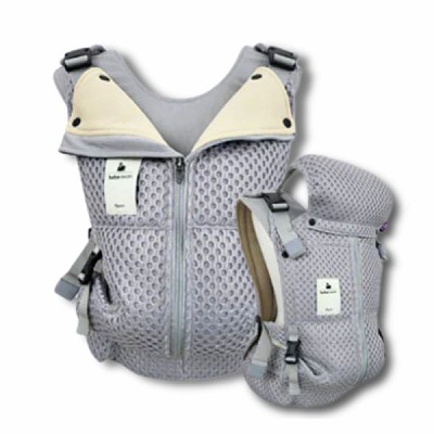ベベスワン抱っこ紐 【シルバーグレー】bebe swan正規品 肩と腰が痛くないベスト型で前ファスナーで一人で簡単装着【着る抱っこひも】新生児から使える、おんぶも簡単。妊婦さんの出産準備、腰痛肩こり腱鞘炎で買い替えにフィット感抜群のベベスワン試着比較できる店舗有(東京・大阪)