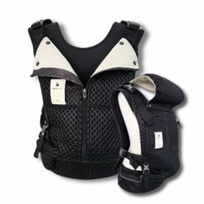 ベベスワン抱っこ紐 【セピアブラック】bebe swan正規品 肩と腰が痛くないベスト型で前ファスナーで一人で簡単装着【着る抱っこひも】新生児から使える、おんぶも簡単。妊婦さんの出産準備、腰痛肩こり腱鞘炎で買い替えにフィット感抜群のベベスワン試着比較できる店舗有(東京・大阪)