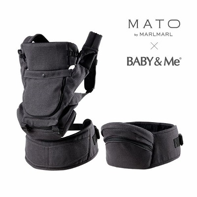 マールマールコラボ(MATO)│BABY&Me Beren(ベビーアンドミー ベーレン)抱っこひもヒップシート【ファーストセット エクルベージュ】│新生児から4歳頃20kgまで使えるメッシュでスタイリッシュな抱っこ紐とヒップシートの全部セット。
生まれてすぐから片手が使えて腱鞘炎予防に。新生児抱っこから対面抱っこ、前向き抱っこにおんぶまでオールマイティ。