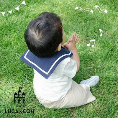 神戸発【褒められスタイ】マリンレッド・ブルー bib-bab ビブバブ よだれカバー 出産祝・お食い初め・100日祝・初節句・おしゃれにお出かけ