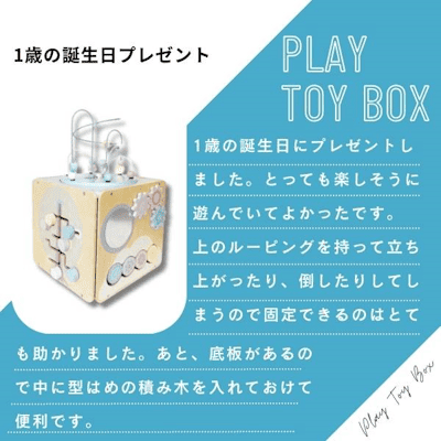 1歳2歳3歳ボックスおもちゃ【知育玩具】木製モンテッソーリ玩具【8種類遊べるプレイトイボックス】おしゃれでかわいいデザインで1歳2歳の誕生日やお孫さんへプレゼントに