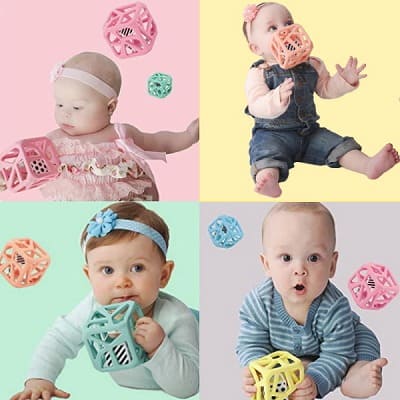 チューキューブ【chew cube】歯がためおしゃぶり3ヵ月から遊べるおもちゃ 持ちやすい形で音も感覚も楽しめるラトラルMalarkey Kids(マラーキーキッズ)正規品