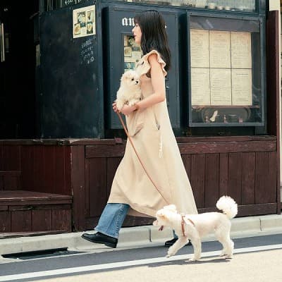 【犬抱っこ服】カンガルーポケット服(犬が入れる)大人上品ワンピース【P-KURARU】小型犬(約3.5kgまで)トイプードル チワワ ポメラニアン マルチーズ ヨークシャテリア MIX犬等