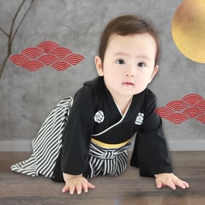 袴ロンパース60 70 80 90サイズ【お食い初めやお宮参り】着物和服ロンパース　新生児から1歳誕生日イベント100日祝 こどもの日 ひなまつり 一升餅で活躍する着物ロンパース