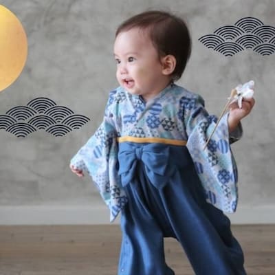 袴ロンパース60 70 80 90サイズ【お食い初めやお宮参り】着物和服ロンパース　新生児から1歳誕生日イベント100日祝 こどもの日 ひなまつり 一升餅で活躍する着物ロンパース