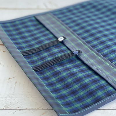 【ランドセルカバー】男の子用 雨の日安心・付け方簡単【スタンダードサイズ】【英国調チェック/ネイビーライン】1000-14-07