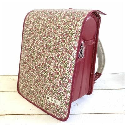 【ランドセルカバー】女の子用 雨の日安心・付け方簡単【スタンダードサイズ】【ピンクの小花/ガーネットピンクライン】1000-14-03