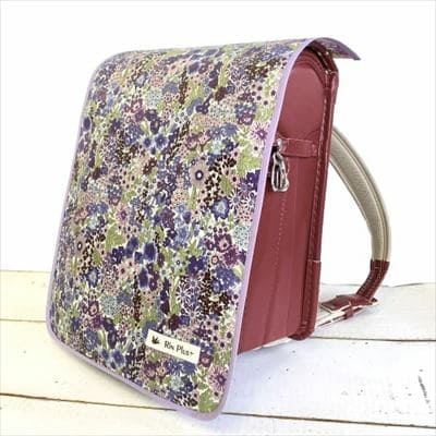 【ランドセルカバー】女の子用 雨の日安心・付け方簡単【スタンダードサイズ】【リバティマーガレットアニー/パープルライン】1000-14-04