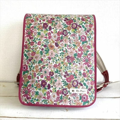 【ランドセルカバー】女の子用 雨の日安心・付け方簡単【スタンダードサイズ】【リバティエミリー/ガーネットピンクライン】1000-14-06