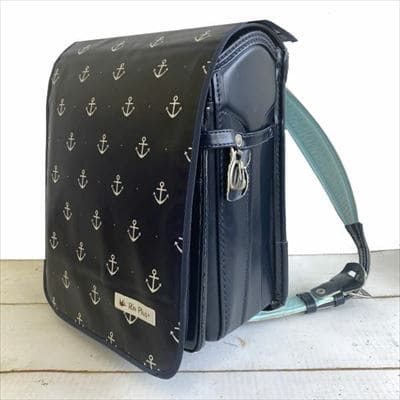 【ランドセルカバー】男の子用 雨の日安心・付け方簡単【スタンダードサイズ】【イカリ柄ネイビ/ネイビーライン】1000-14-11