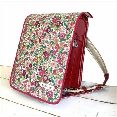 【ランドセルカバー】女の子用 雨の日安心・付け方簡単【ラージサイズ】【リバティエミリー/ガーネットピンクライン】1000-15-06