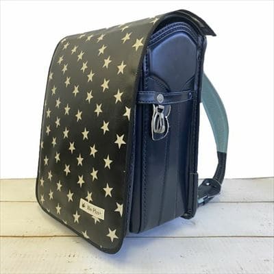 【ランドセルカバー】男の子用 雨の日安心・付け方簡単【ラージサイズ】【星柄ブラック/ブラックライン】1000-15-12