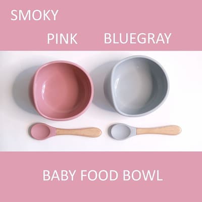 シリコン食器 ベビー離乳食 くっつく吸着底でこぼれにくい、すくいやすい赤ちゃん皿とスプーン 電子レンジ食洗器対応