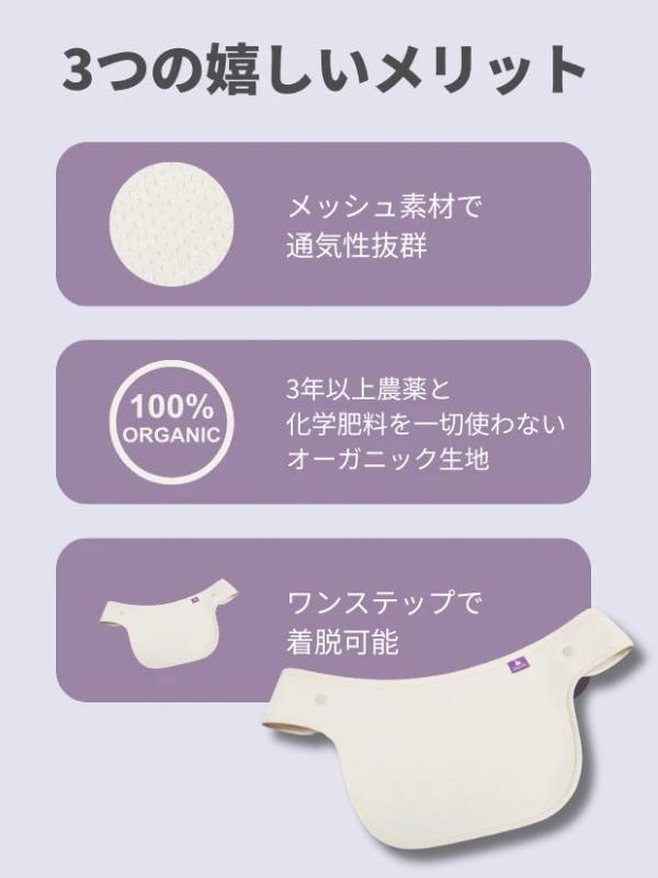 ベベスワン 抱っこ紐よだれカバー(よだれパッド) 赤ちゃんの肌に優しいオーガニック素材【ベベスワンベスト専用】